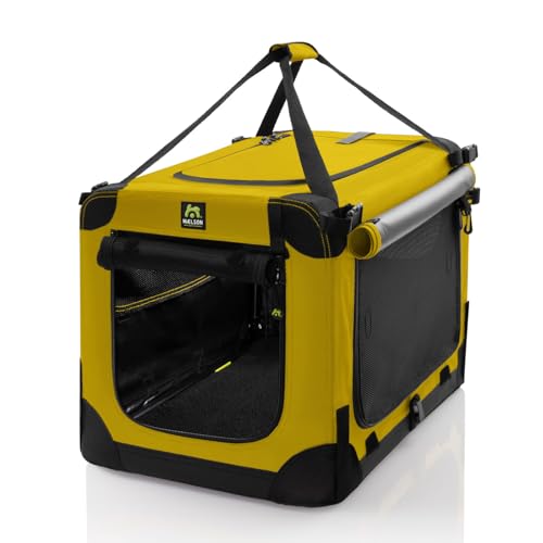Maelson Soft Kennel Safran Gelb 72 cm + Lounge Mat - Transportbox mit Matratze für Hunde