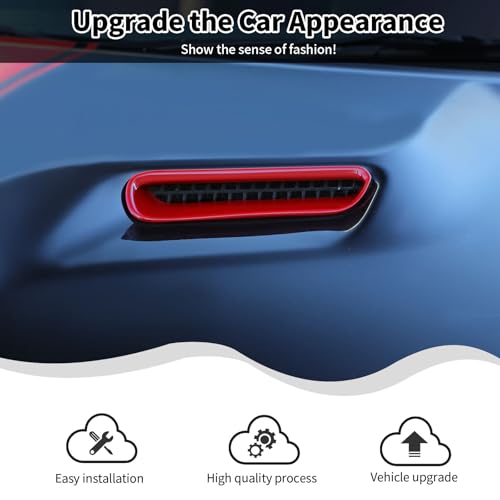 Cubierta de ventilación roja para capó de Dodge Challenger 2009 a 2014, accesorios ABS 2