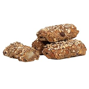 koolhydraatarme spijs broodjes van healthybakers, 6,4gr koolhydraten per 30 gram, rijkelijk gevuld met o.a. cashewnoten, amandelen, lijnzaad,rozijnen en met 100% zuivere Low Carb Amandelspijs