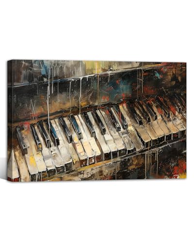 TIEHAOMAI Music Piano Canvas Wall Art 16x24inch