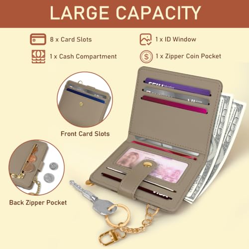 Image of Jogjam Khaki Small Women Wallet, Rfid Slim Thin Compact Credit Card Holder