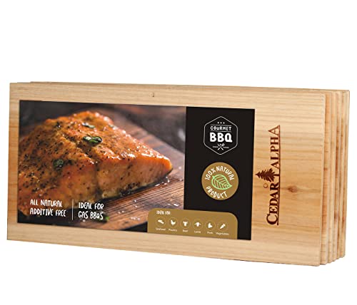 Larger 6 Pk Cedar Grilling Planks For Salmon 12''X 6'' Bigger Size, Premium Old Growth Cedar, Better Flavor, Knotty Free, Chemical Free, 100% Natural And Healthy #TOP1