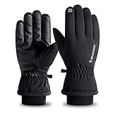 SunGoddy アウトドアグローブ 防寒 手袋 メンズ 裏起毛 タッチパネル対応 滑り止め 防水 防風 防寒 手袋 バイク 登山 釣り 通勤通学 スキー 作業用 冬用 暖かい ユニセックス ブラック