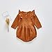 Baby Knit Sweater Baby Girl Sweater Romper Infant Newborn Long Sleeve Knit Romper Toddler Sweater Jumpsuit Fall Outfit for Christmas First Birthday Cake Smash Photoshoot Brown-Ruffle 18-24 Months