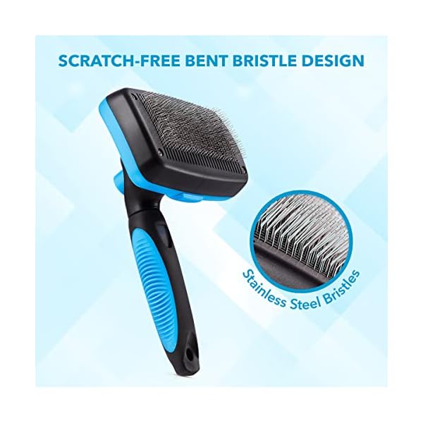 BOSHEL Slicker Brush For Dogs – Self Cleaning Dog Hair Brush, Dog Brush For Long-Haired Dogs & Short Hair, Soft Pin Dog Grooming Brush For Cat, Pet, Doodle, Poodle, Large & Small, Dog Shedding Brush BOSHEL Slicker Brush For Dogs – Self Cleaning Dog Hair Brush, Dog Brush For Long-Haired Dogs & Short Hair, Soft Pin Dog Grooming Brush For Cat, Pet, Doodle, Poodle, Large & Small, Dog Shedding Brush