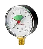 2 años de garantía MANÓMETRO DE PRESIÓN VERTICAL HIDRÁULICA INDUSTRIAL DE PLUMBING 50MM 6 BAR 1/4\"