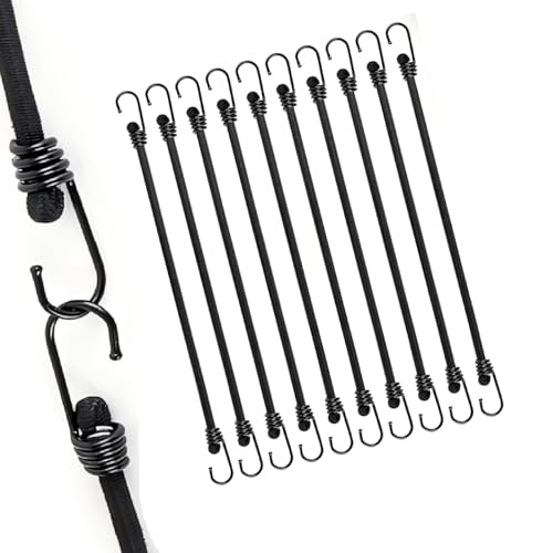 12 Stück Spanngummi mit Haken, 30 cm Expander mit Haken, Expander Spanngurte Verstellbar Spanngummi mit Haken, Multifunktional Planenspanner Gummispanner mit Haken, für Gepäck, Fracht