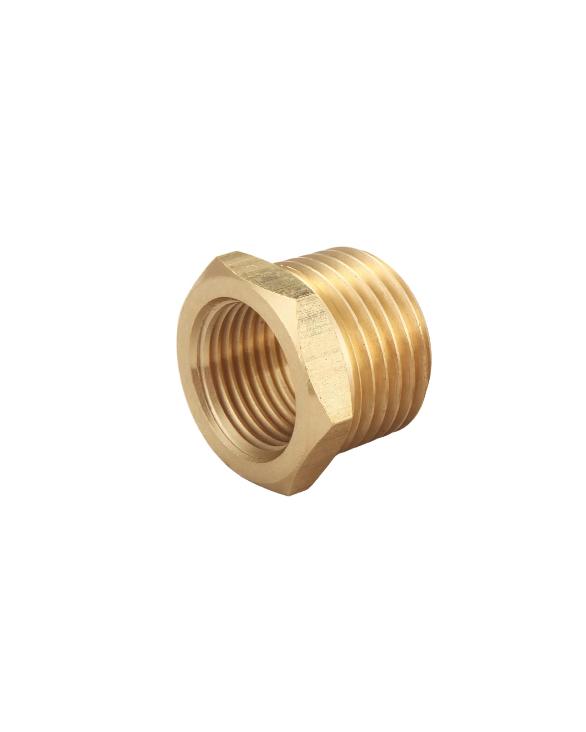 Buje hexagonal reductor de latón NPT macho de 3/10.2 cm x 1/5.1 cm NPT hembra, 5 piezas