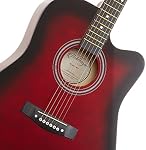 Ashthorpe 41-inch Beginner Cutaway Acoustic Guitar Package (Red), Full Size Basic Starter Kit w/Gig Bag, Strings, Strap, Tuner, Picks