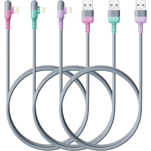 Apple MFi Certified 3Pack 3Color Lightning Cable iPhone Charger Nylon Braided USB Charging Cord for iPhone (3Color-6ft)
