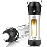 Foxhawk 2-in-1 Camping Lantern Flashlight Outdoor Portable Light Magnet Based Flash Light Handheld Flashlight Chargeable Accessories for Camping, Hiking, Maintenance, Outdoor Emergency (Black)