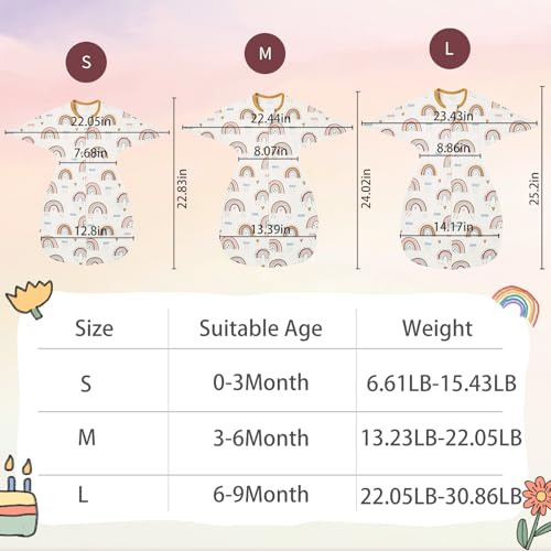 Image of insular Baby Transitional Swaddle with 2-Way Zipper Newborn Sleep Sack Arms Up Infant Sleeping Bag Wearable Blanket, Rainbow, 3-6 Month