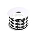 Harlequin Diamond Ribbon Wired Edge, Black/White, 2-1/2-Inch, 10 Yards