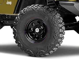 Mammoth 8 Black Wagon Wheel Edition Steel Wheel; 15x8 Compatible with 97-06 Jeep Wrangler TJ