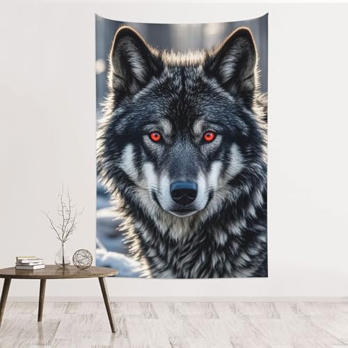 Tapisserie murale loup noir : habillez vos murs vides avec du velours de pêche