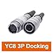 Wen ST 1Pcs YC8 Circular Connectors 8mm 2 3 4 5 6 7pin Connector Docking Push Pull Self Lock 8mm(3 Pin Docking)