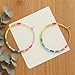 BXDA Gold Red Yellow Green Blue Pink Beaded Hoop Earrings for Women, Boho Handmade Rainbow Small Beads Circle Hoops Earings Hypoallergenic Holiday Prom Jewelry Gift