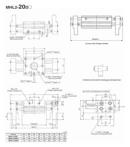 Vérin double effet MHL2-20D2 pour une force de serrage constante - 4