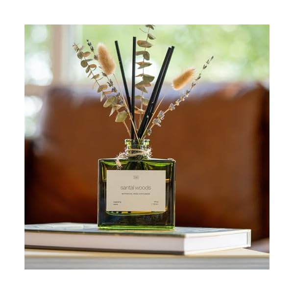   Craft-Kin-Reed-Diffuser-with-Dried-Flowers-5-oz-Santal-Woods-Scented-Reed-Diffusers-for-Home-Bathroom-Scent-Sticks-Elegant-Fragrance-Home-Decor-for-Men-Women