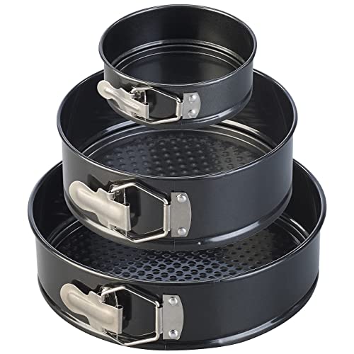 Rosenstein & Söhne Backform: 3er-Set antihaft-beschichtete Springformen, Ø 12/17/21 cm (Kuchenformen, Küchen-Werkzeug, Geburtstag)