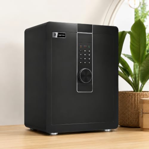 Image of Amazon Basics Pro Gross Capacity - 54L (Net - 49L), Digital Password Safe Locker Box for Home & Office | Electronic Security Locker Safe With Motorized Locking, Strong Steel Body, Anti Theft Design