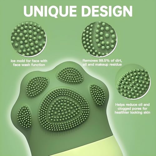 Image of MARKWELL Ice Roller for Face with Silicone Scrubber, 2-in-1 Facial Ice Roller & Face Massager for Puffy Eyes, Dark Circles & Skin Tightening, Reusable, Leak-Proof, BPA-Free, for Men & Women(Green)