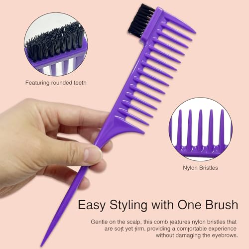 Set de 4 peines para peinar cabello unisex miniatura 5