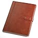 Padfolio Business/Resume Portfolio, AHGXG Leather Folder with Clipboard Document Organizer with Paper Clip, Letter Writing Pad, Pen Holder, Magnetic Closure and Pockets Contrast Stitch for Interview