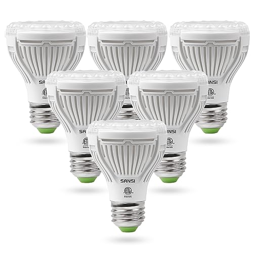 SANSI LED Grow Light Bulb for Seeds and Greens, Full Spectrum 10W Grow Light (150 Watt Equiv) with Optical Lens for Indoor Plant, High PPFD, E26 Base, 6-Pack