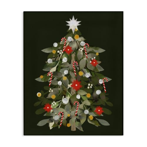 Stupell Industries Christmas Tree Ornament, 24 x 30 Inch Canvas Wall Art