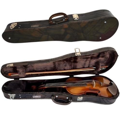 Leilo Case Estojo Hard Case para Violino 4/4, Couro Ecológico Texturizado, Interior em Pelúcia e Espuma, Profissional Artesanal Super Luxo (Marrom)