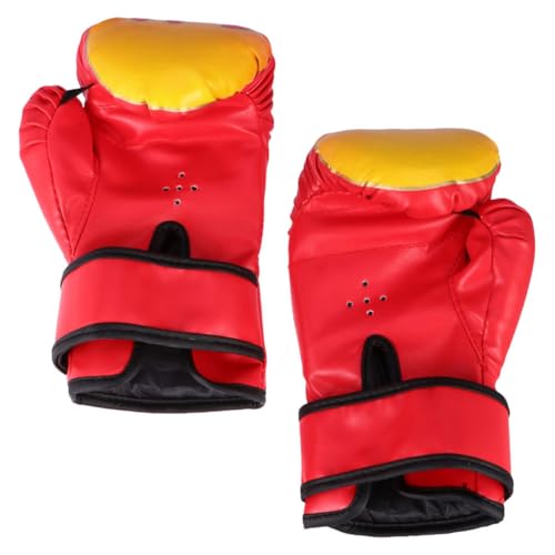 Toyvian 1 Par Guantes de Boxeo Guantes Deportivos Profesional Pesado Negro capacitación Azul un Golpe Guantes de Karate Equipo de Entrenamiento de Boxeo Guantes de Bolsa Taekwondo Eva Rojo