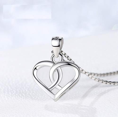 925 Sterling Silver Interlocked Cross Double Hearts Womens Necklace18" Pendant PE47 charm original3