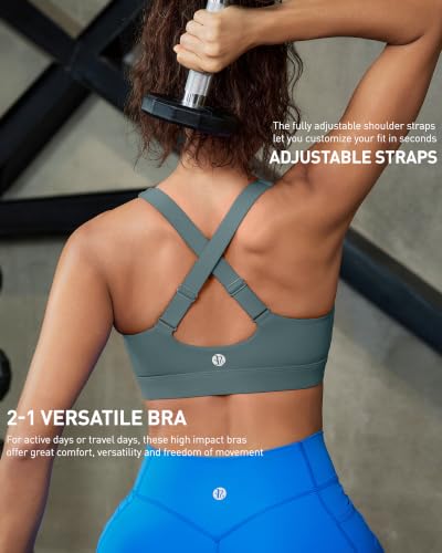 Image of RUNNING GIRL High Impact Sports Bras for Women, Adjustable Straps Bra High Support Workout Bra with Sewn in Pads