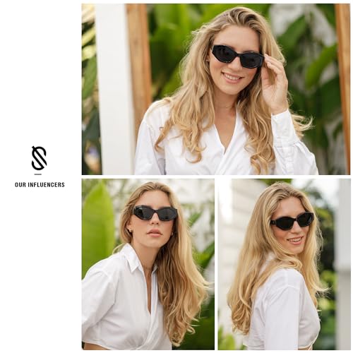 SOJOS Trendy Hexagonal Polarized Sunglasses for Womens Mens,Retro Polygon Shades Plastic Frame Sun Glasses SJ23072