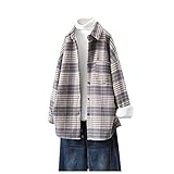 Jacke Damen, Softshell Jacke Steppmantel Winter Mantel Kurz Bikerjacke Jacken Frauen Frühling Jacke Kariert Jacken Motorrad Regen Jacken Airfield Blazer(Blau-13, L)