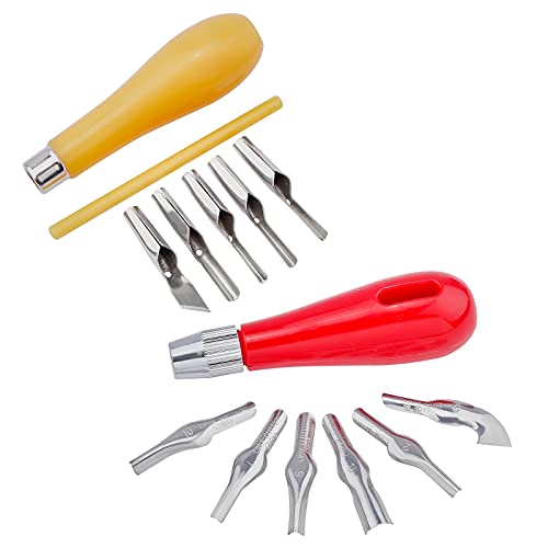 NBEADS 1 Set Carving Tool, Cutter Tools, Woodcarving Cutter Tool Sets, Woodwork Sculptural with Spoon Carving Knife, Woodcut Tools Kit for Rubber Stamps, DIY Carving, Blocks, Sculpting
