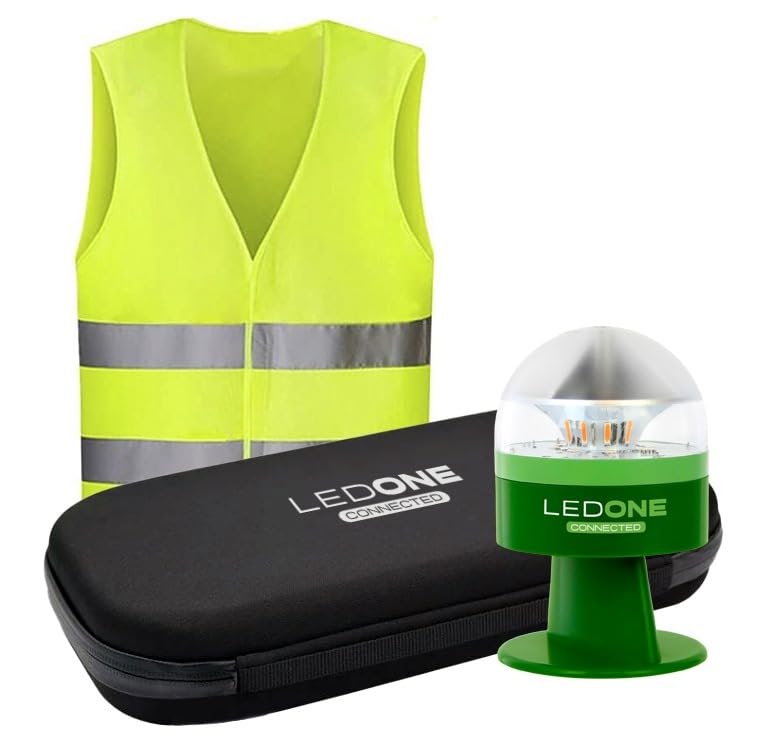 pf Erum Vial LEDONE Connected + Chaleco - Luz Emergencia Coche Homologado DGT