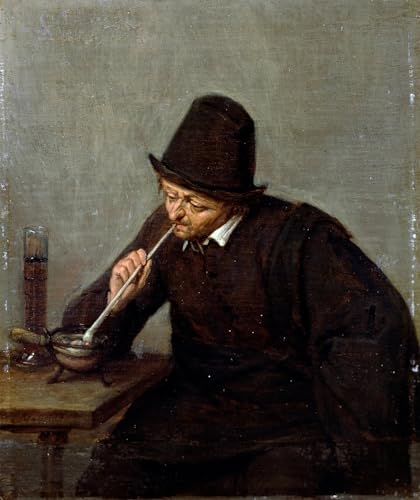 Tableau un homme qui fume par Van Ostade Toile Art 60x90cm