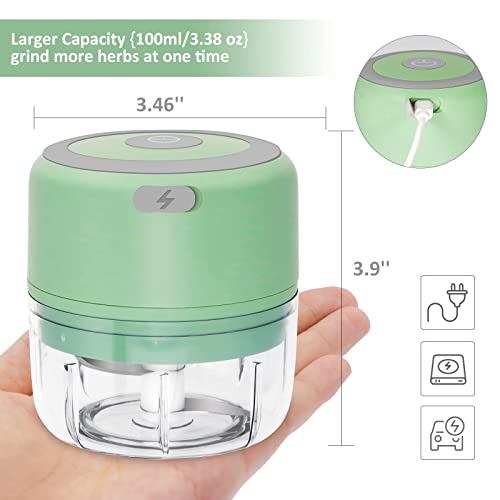 Electric-Herb-Grinder-3.5 Inch-2022-Upgraded, 3.4Oz Large Grinder For Grinding Dry Fresh Herbs And Spices, Usb Rechargeable, Portable, Waterproof, High-Efficiency, Nice Choice For Gift #TOP4