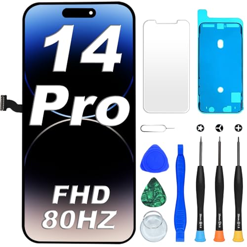 DIGI4U LCD Screen Replacement for iPhone 14 Pro 6.1', FHD 80Hz Display Assembly with Repair Tool...