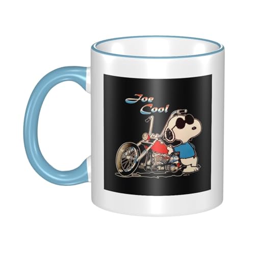 スヌーピ マグカップ 保温・保冷 電子レンジ対応 コーヒーカップ 陶器 セラミック 耐高温 軽量 個性人気 誕生日プレゼント大容量 Sky Blue