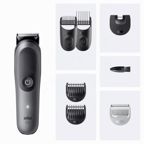 Braun Tondeuse Homme Tout-en-Un Series 5, 7-en-1, AIO5520, Grise