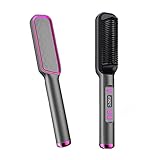 Haarglätter Bürste, ELUBOIDG Professionelle Haarglätterbürste, 2 Minuten Fast Aufheizen LCD-Display Glättbürste, Glätteisen, 5 Temperatureinstellungen 80-230°C, Reise und Salon