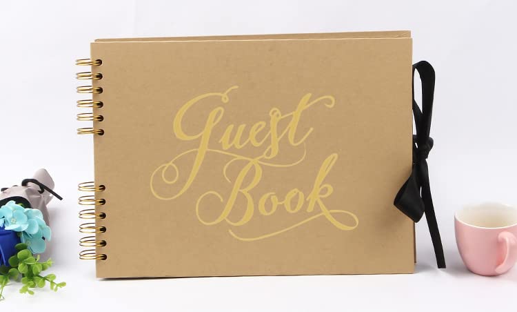 KIJETA Polaroid Wedding Guest Book, 11.5 x 8.5 inches, 80 Blank Pages Guestbook for Funeral, Baby Shower, Birthday, Bridal Shower, Graduation Party, 50th Anniversary