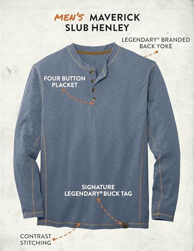 Legendary Whitetails Men’s Henley Long Sleeve Casual Fit Shirt