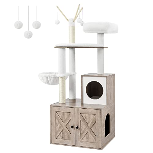 Feandrea Arbre à Chat avec Maison de Toilettes, Griffoir Moderne...