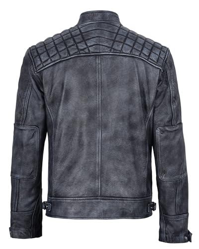 Image of Decrum Leather Jacket Men - Cafe Racer Style Real Lambskin Leather Jackets For Men