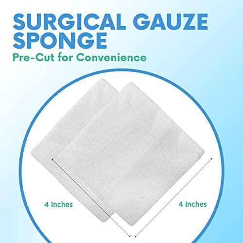 Healqu|Non-Woven Gauze Pads - Bag of 200 4x4Gauze Pads - 4-Ply, Non-Sterile Surgical Sponges - Super Absorbent Medical Gauze Sponges for Wound Dressing, Debridement, Cleaning, Prepping