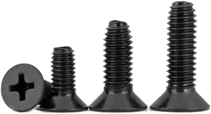 M3 self-tapping screws triangle tail countersunk screw bolt self-attack bolts thread nails carbon steel BLACK flat head - (Size: M3x6mm (50pcs))